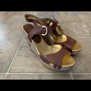 Ivanka Trump Brown Wedge Sandal, Size 9
